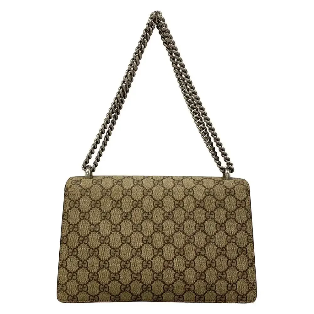 Gucci Dionysus Shoulder Bag 400249 Beige Dark Brown Pink PVC Suede